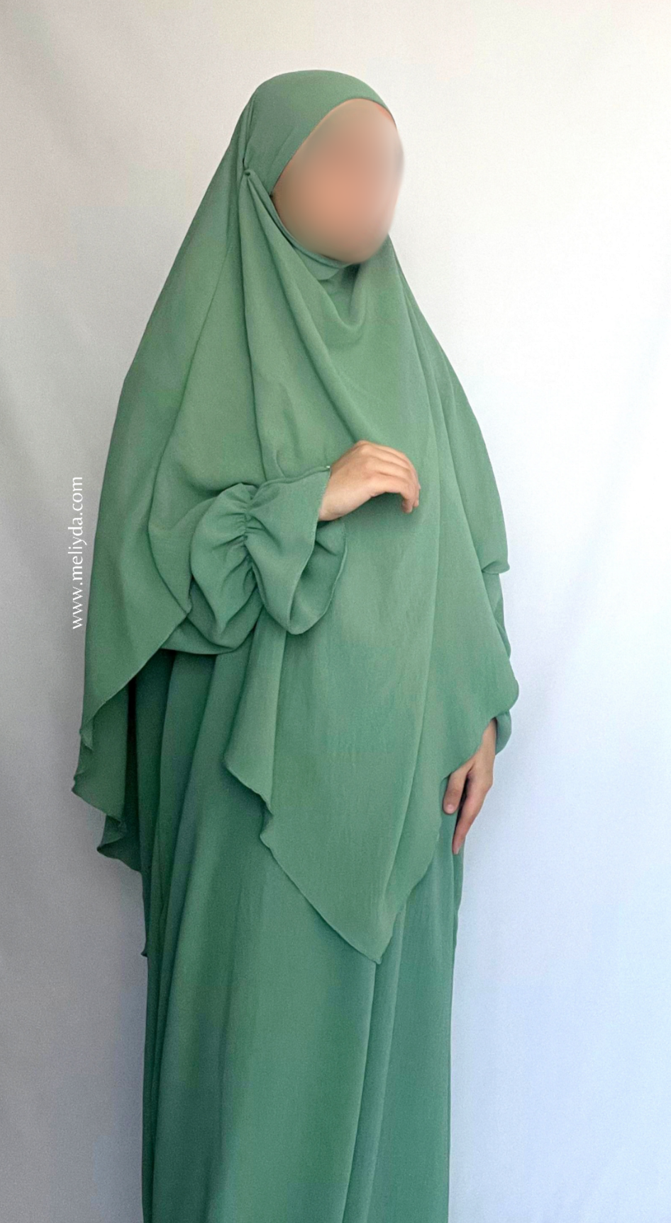 Abaya Nour - Vert d'eau