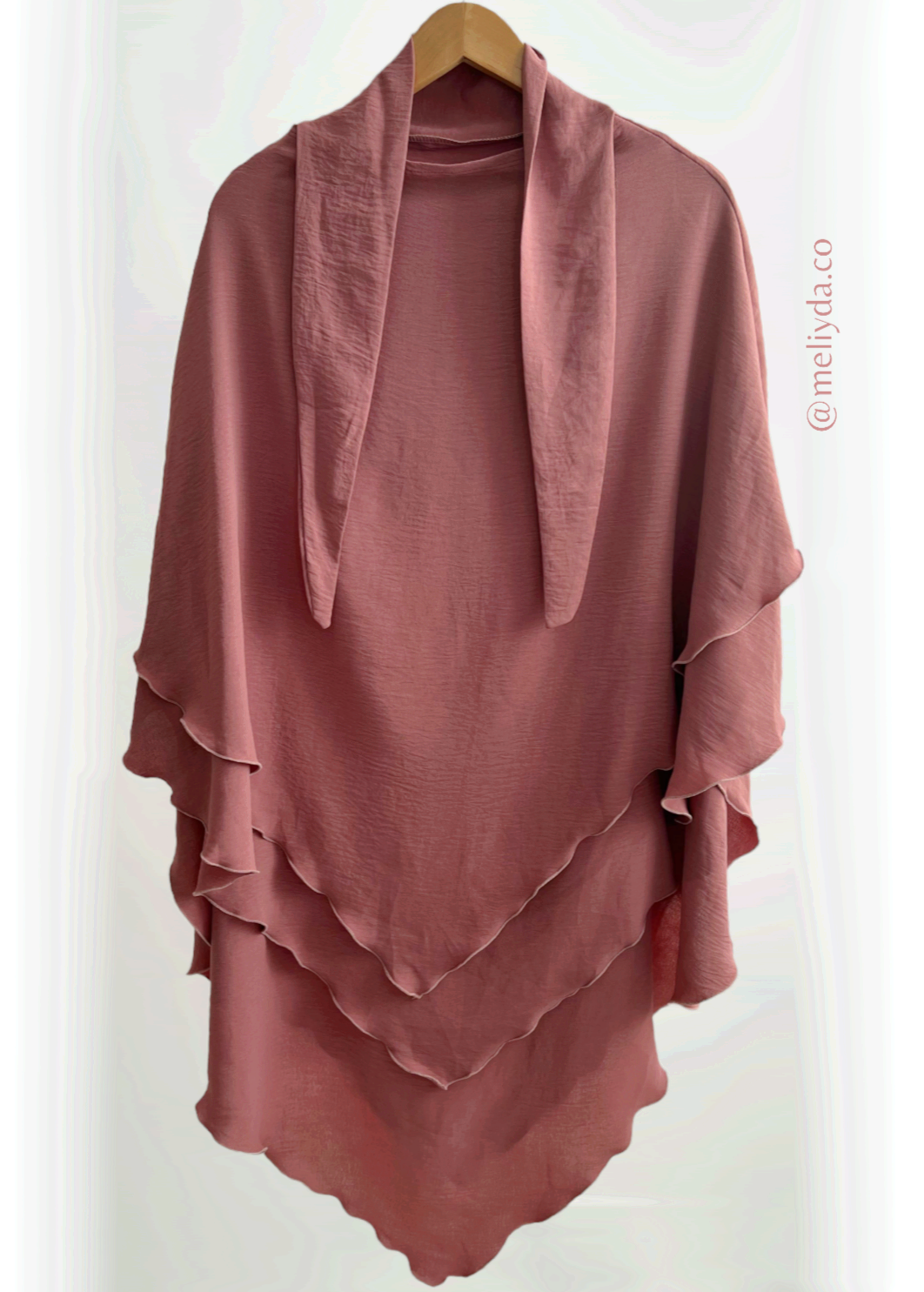 Khimar double voile rose