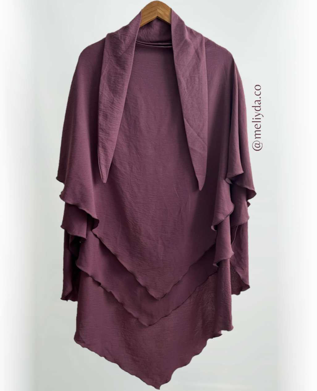 Khimar double voile violet