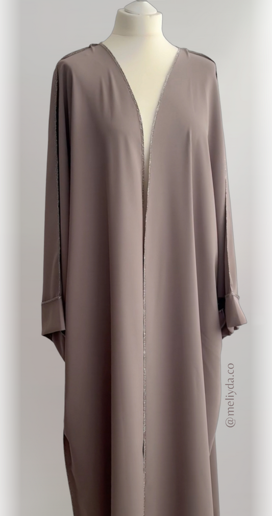 Kimono fils argentés - Taupe