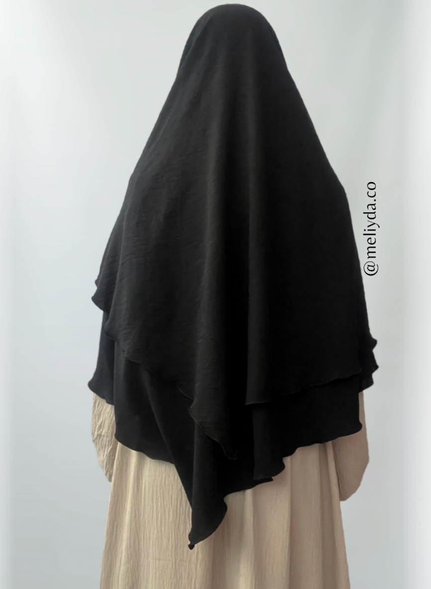 Khimar double voile noir