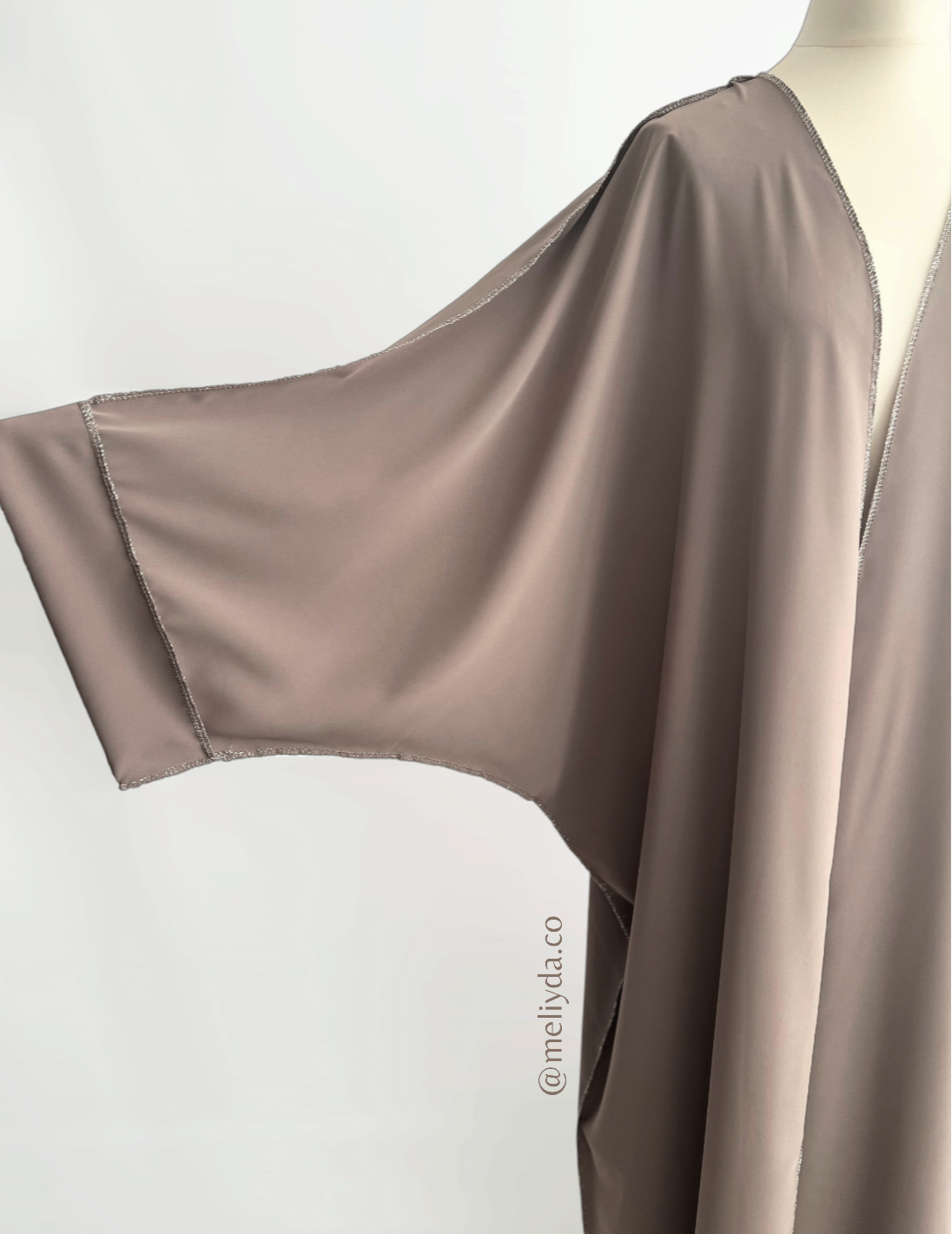 Kimono fils argentés - Taupe