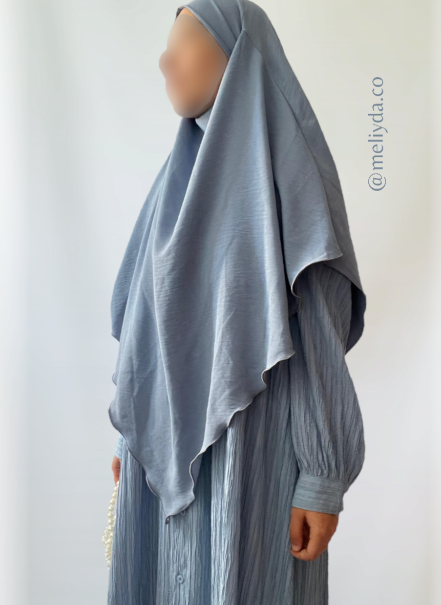 Khimar simple bleu