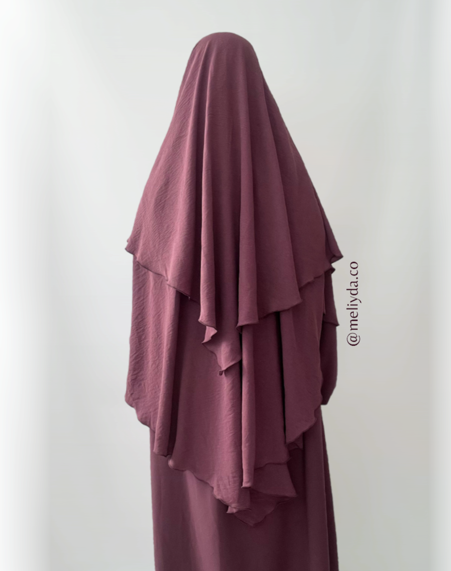 Khimar double voile violet