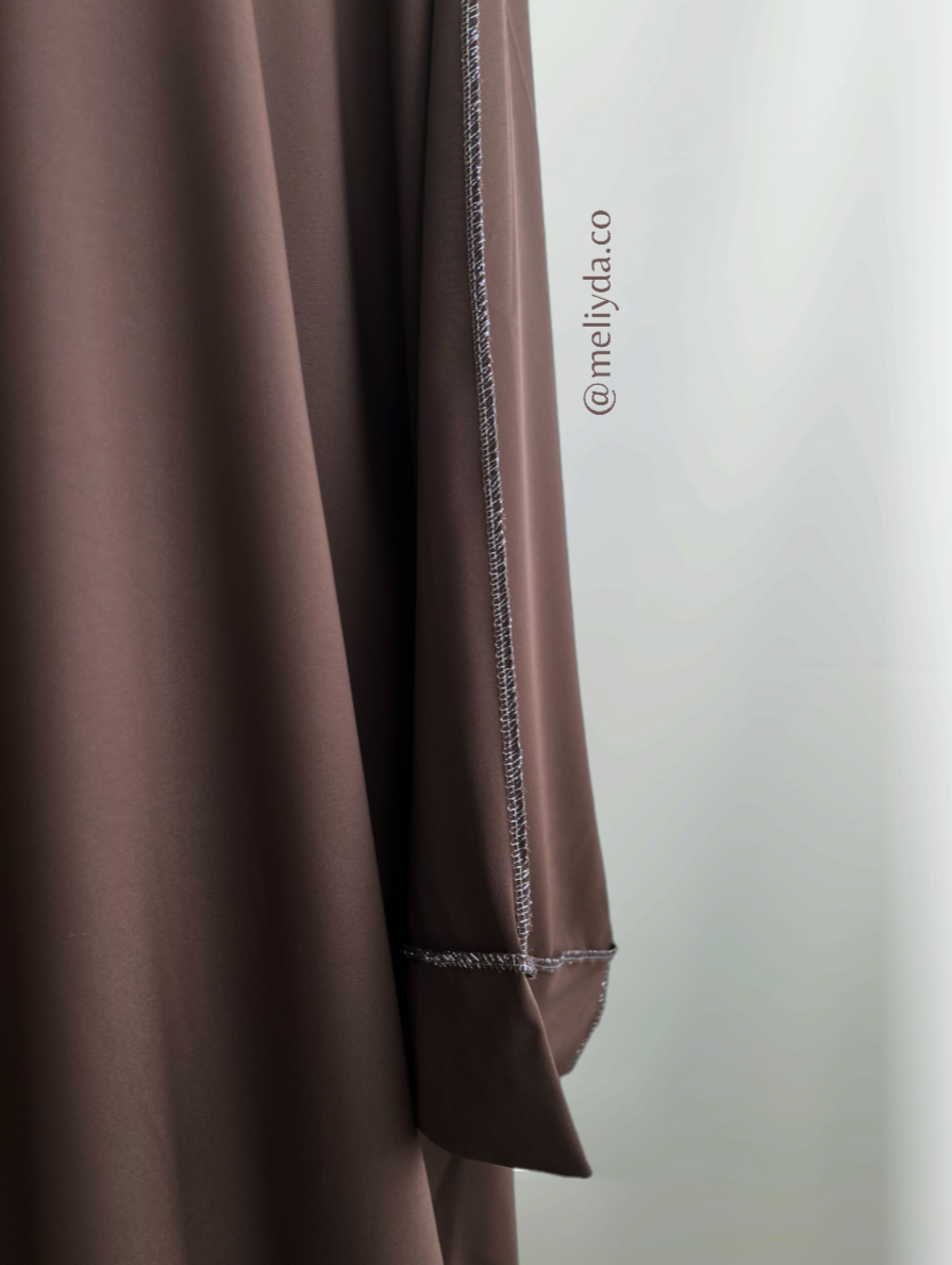 Kimono fils argentés - Marron